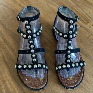 Sam Edelman Studded Gladiator Sandals Black Size 7